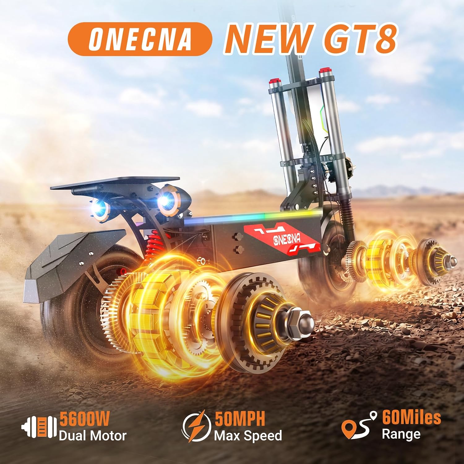 ONEONA GT8, 성인용 접이식 오프로드 전기 스쿠 - 60V 5600W Dual Motor Electric Scooter 리뷰 및 가격